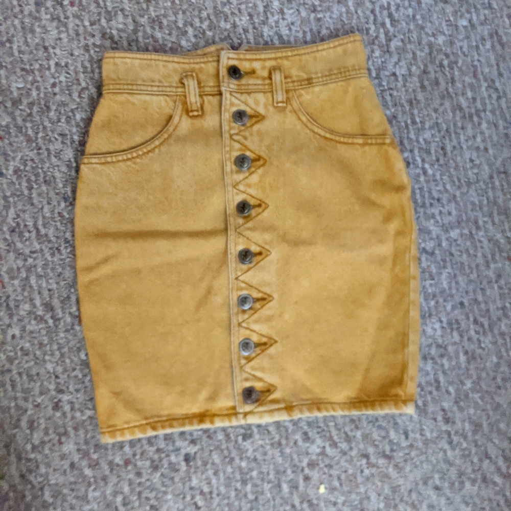 Vintage Yellow Jean Skirt